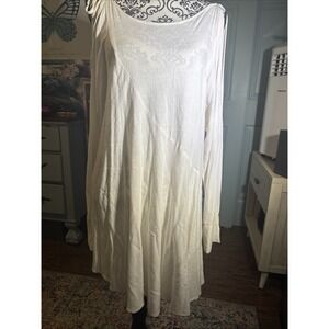 Free People White Asymmetrical Dress. Cold Shoulder Sz Small. Boho